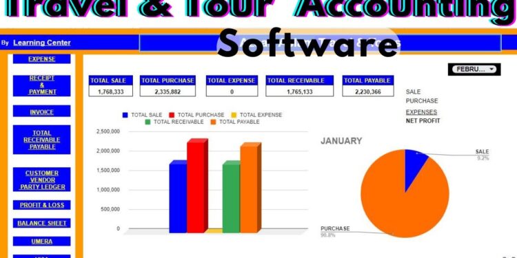Automatic Accounting software in Excel for Travel And Tours Business ...